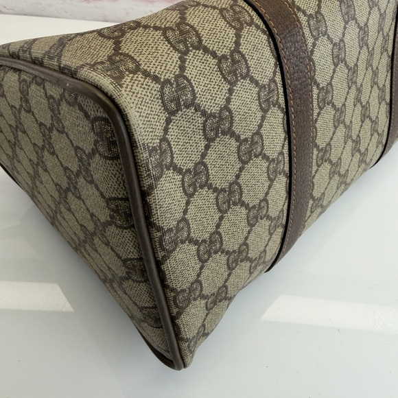 Gucci Vintage GG Canvas Sherry Line Leather Top-Handle Satchel - Picture 9 of 16